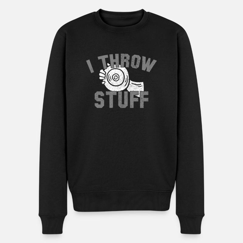 I Throw Stuff Discus Athlete - Männer Premium Bio Pullover - Schwarz