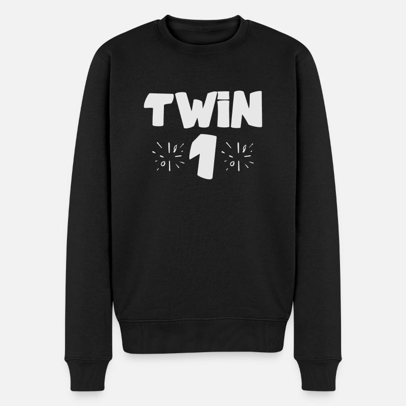 Twin Number One Funny Twin - Pull Premium bio Homme - noir