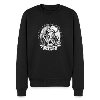 Les amoureux : Conception de tarot squelette romantique sombre - Pull Premium bio Homme - noir - Devant - Nico (187cm)