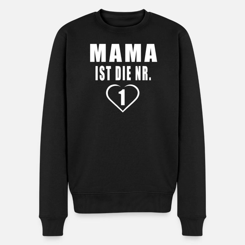 Mama Ist Die Nr. 1 - Männer Premium Bio Pullover - Schwarz