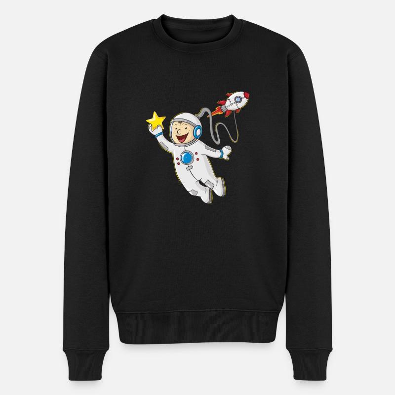 astronaute petit dessin animé - Pull Premium bio Homme - noir