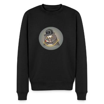 Punk Katze Rauchen Cool Zigarette Geschenk - Männer Premium Bio Pullover - Schwarz - Vorne - Nico (187cm)