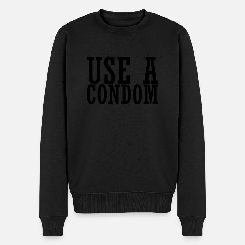 Utilisation sarcastique d’un préservatif - Pull Premium bio Homme - noir