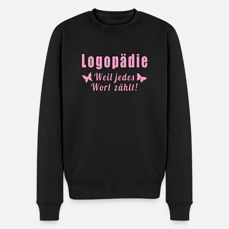 Logopädie Weil Jedes Wort Zählt - Männer Premium Bio Pullover - Schwarz