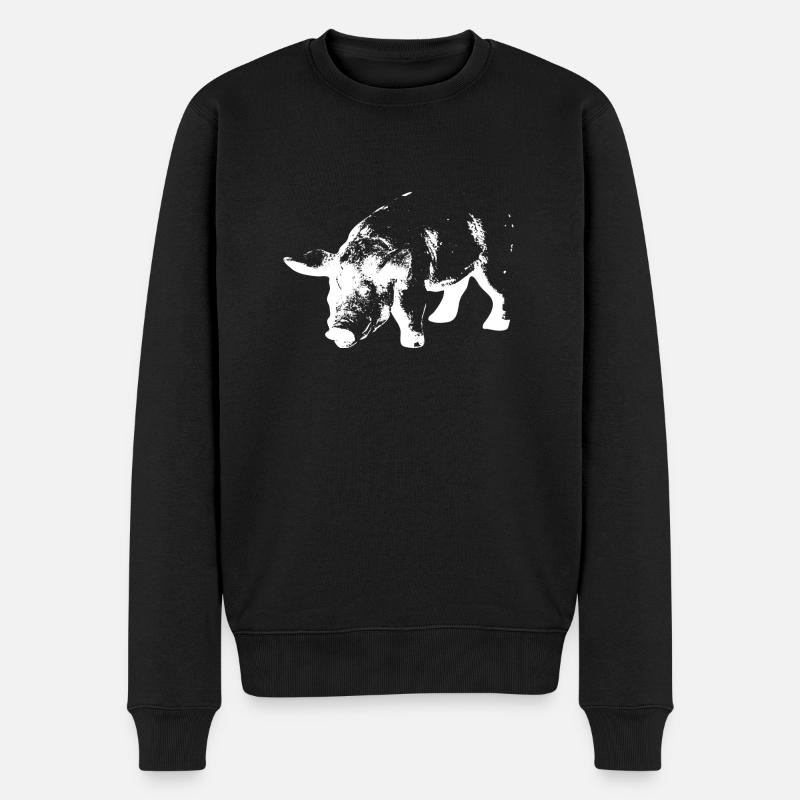 Tierschutz Schwein - Männer Premium Bio Pullover - Schwarz