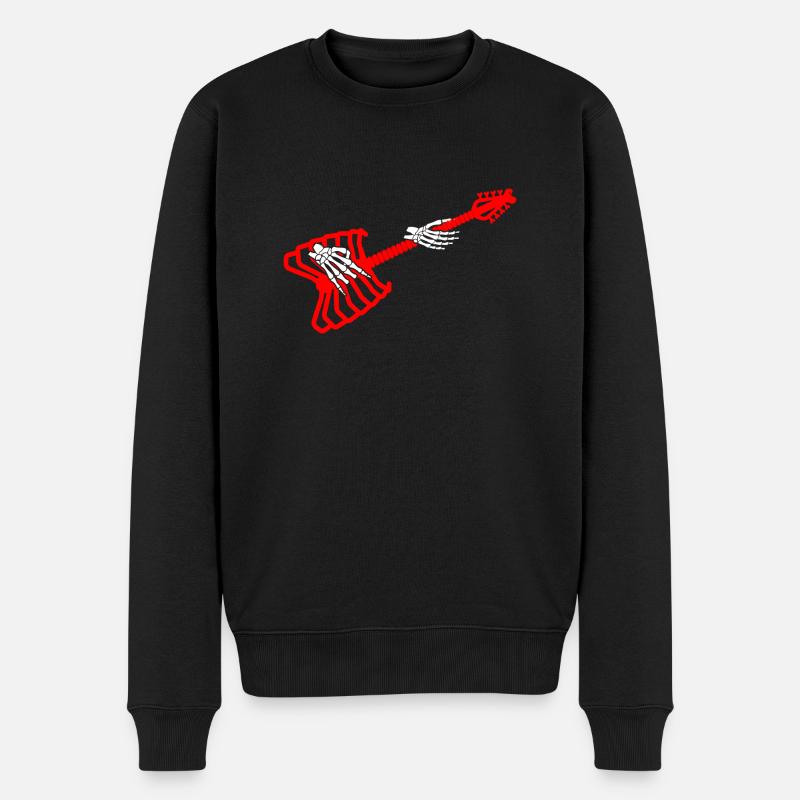 Rock & Roll Skeleton Main & Guitare - Pull Premium bio Homme - noir