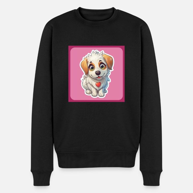 Hund Karikatur 4 - Männer Premium Bio Pullover - Schwarz