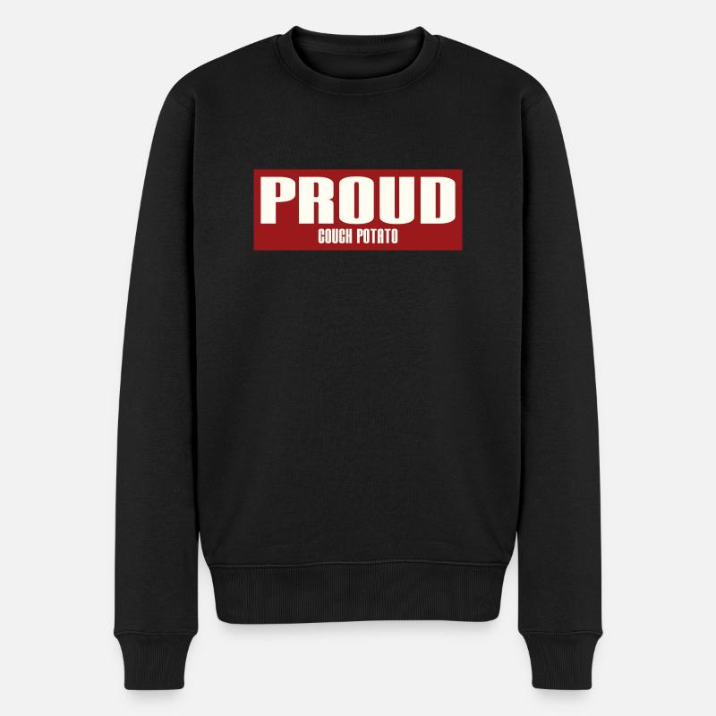 PROUD COUCH POTATO - Männer Premium Bio Pullover - Schwarz