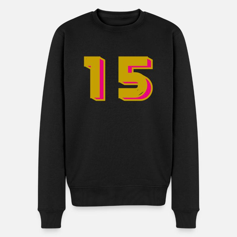 15. 15 ANS. 15e ANNIVERSAIRE. ANNIVERSAIRE 15 ANS. - Pull Premium bio Homme - noir