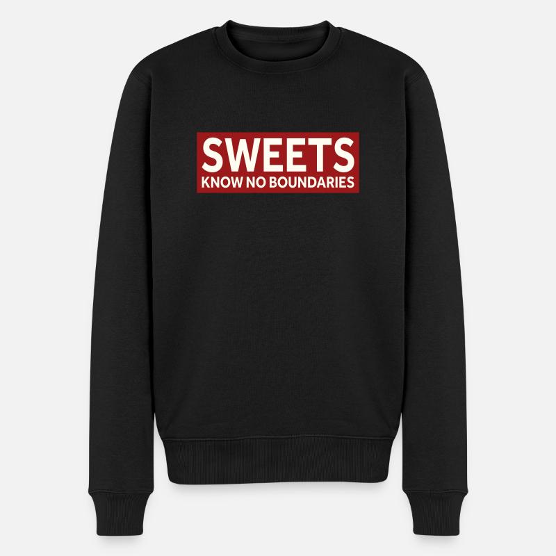 SWEETS KNOW NO BOUNDARIES - Männer Premium Bio Pullover - Schwarz