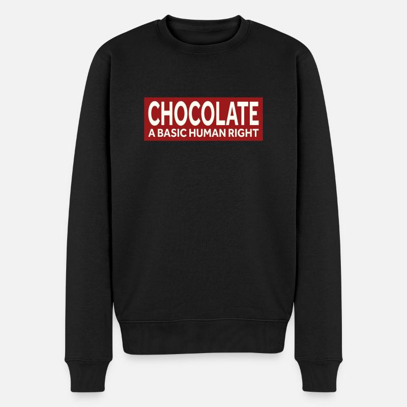 CHOCOLATE - A BASIC HUMAN RIGHT - Männer Premium Bio Pullover - Schwarz