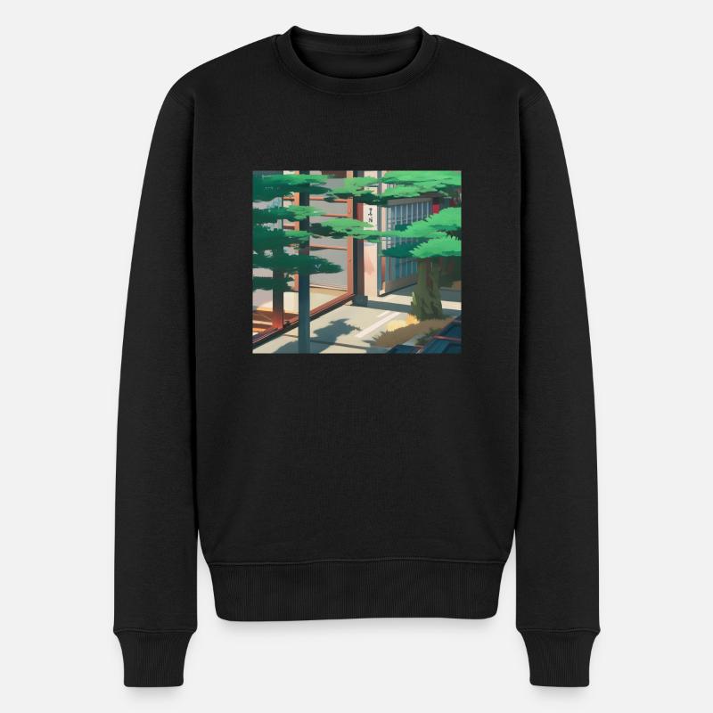 Paysage de Tokyo - Pull Premium bio Homme - noir