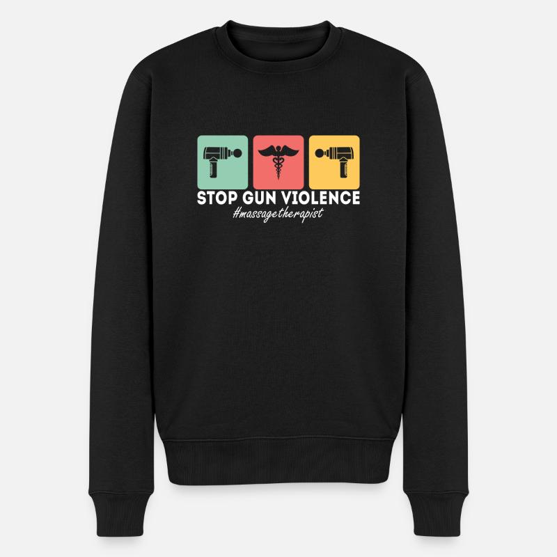 Massage Therapist Stop Gun Violence - Männer Premium Bio Pullover - Schwarz
