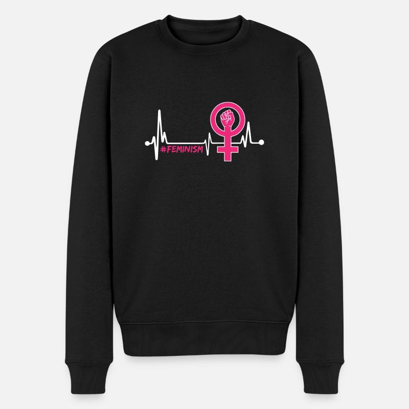 Féminisme Heartbeat - Pull Premium bio Homme - noir