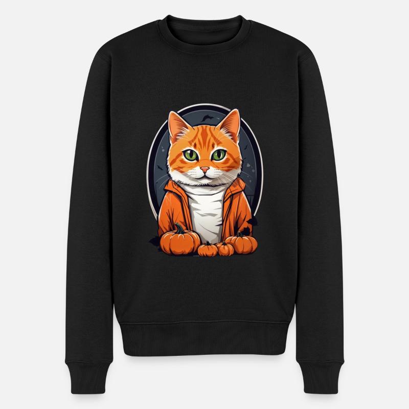 Chat d’Halloween - Pull Premium bio Homme - noir