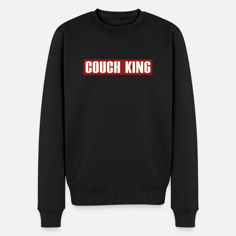 COUCH KING - Männer Premium Bio Pullover - Schwarz