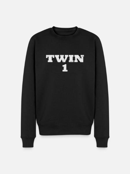 Twin Number One Funny Twin - Men's Premium Organic Jumper - black