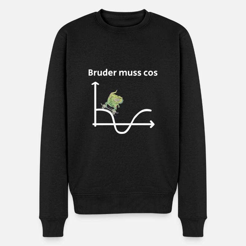 Witziges Matheshirt | Bruder muss cos - Männer Premium Bio Pullover - Schwarz