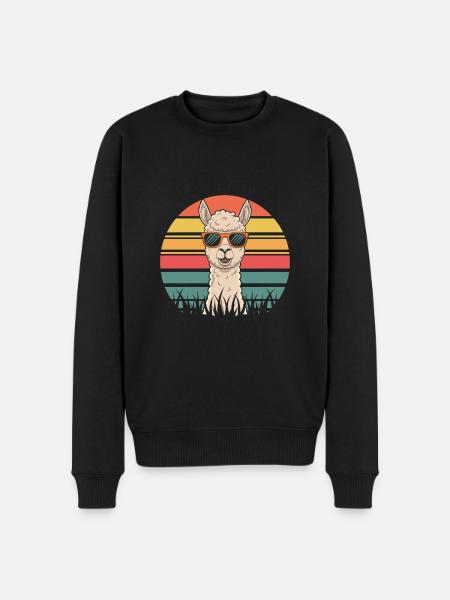 Cool Alpaca Llama - Men's Premium Organic Jumper - black