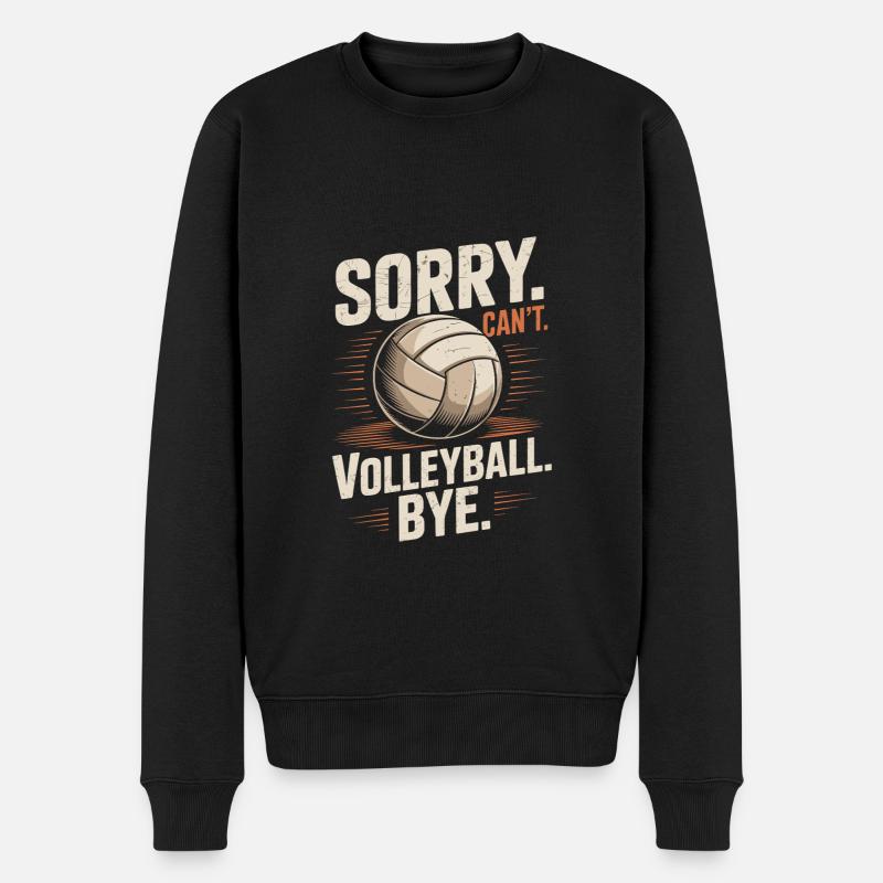 Lustiges Volleyball - Männer Premium Bio Pullover - Schwarz