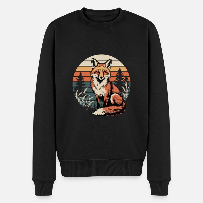 Renard Forêt Nature - Pull Premium bio Homme - noir