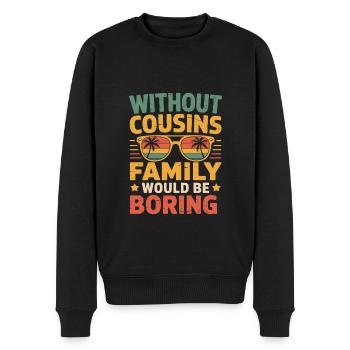 Cousins Cousin Cousine Familienfeier - Männer Premium Bio Pullover - Schwarz - Vorne - Nico (187cm)
