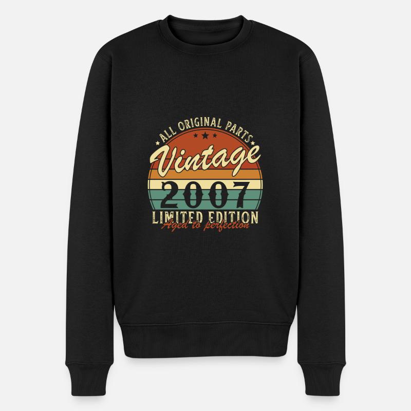 18 Ans 2007 Vintage Rétro Cadeau d’anniversaire - Pull Premium bio Homme - noir