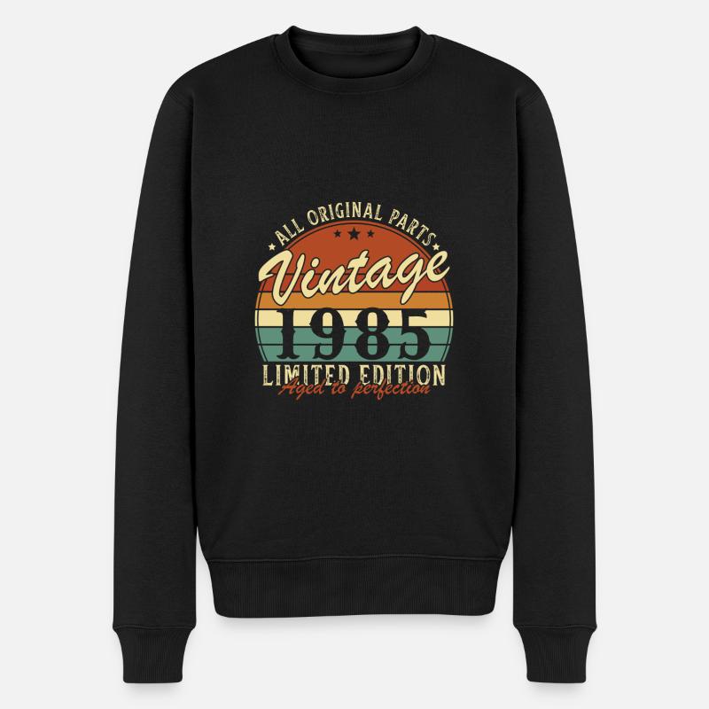 40 Jahre 1985 Vintage Retro Geburtstagsgeschenk - Männer Premium Bio Pullover - Schwarz