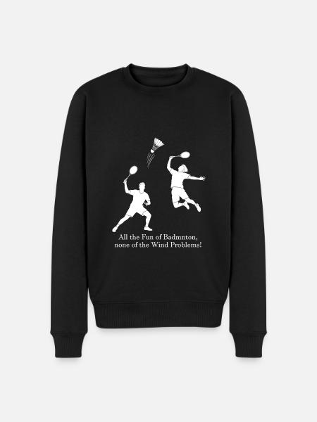 No Wind Badminton - Men's Premium Organic Jumper - black