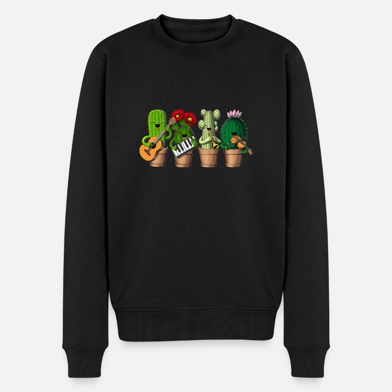 Drôle de cactus - Pull Premium bio Homme - noir