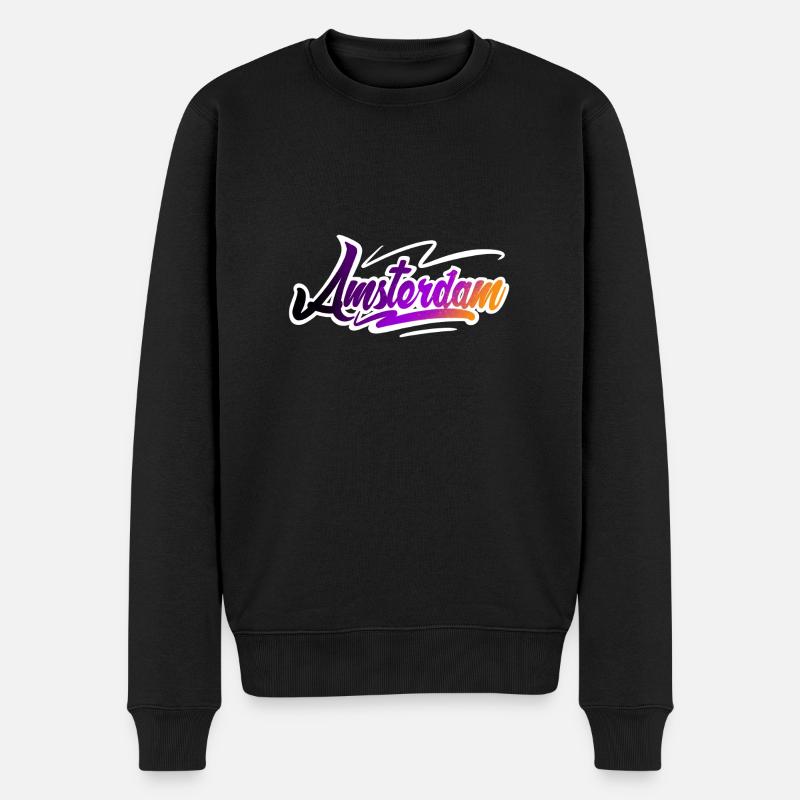 Amsterdam - Männer Premium Bio Pullover - Schwarz