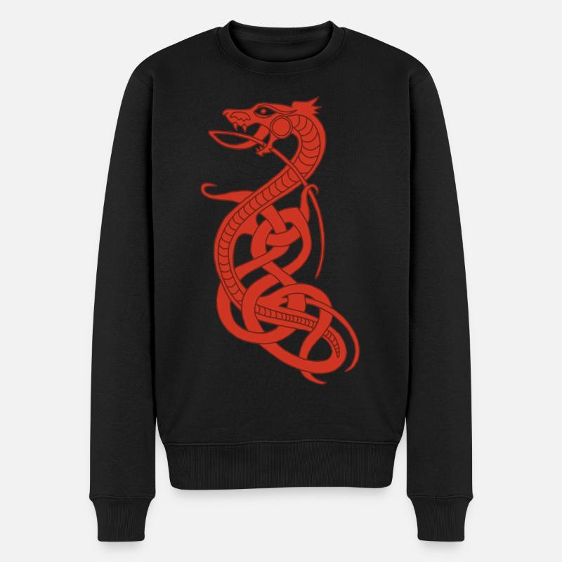 Serpent rouge infini - Pull Premium bio Homme - noir