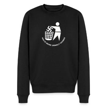 Halte Deine Umwelt Sauber - Männer Premium Bio Pullover - Schwarz - Vorne - Nico (187cm)