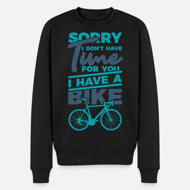 Lustiger Radfahrerspruch - Männer Premium Bio Pullover - Schwarz