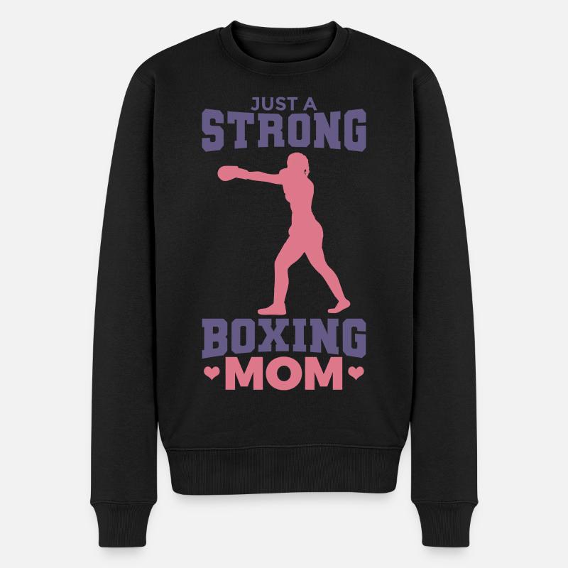 Juste une maman boxeuse forte - Pull Premium bio Homme - noir