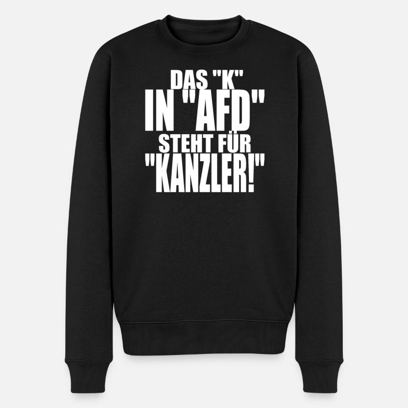 AfD stoppen gegen rechts Demokratie Vielfalt links - Männer Premium Bio Pullover - Schwarz