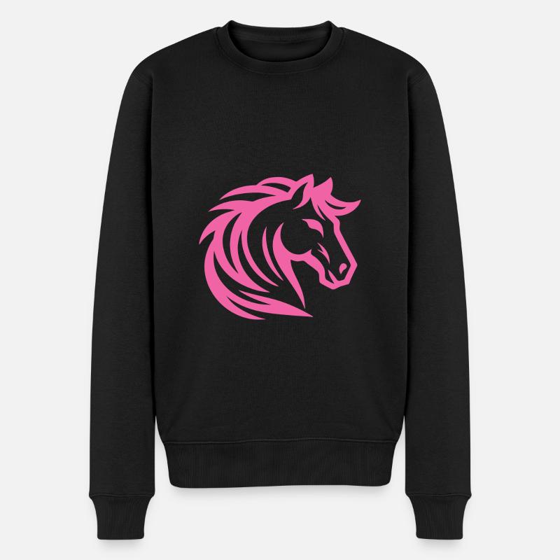 Design cheval rose pour l’équitation - Pull Premium bio Homme - noir