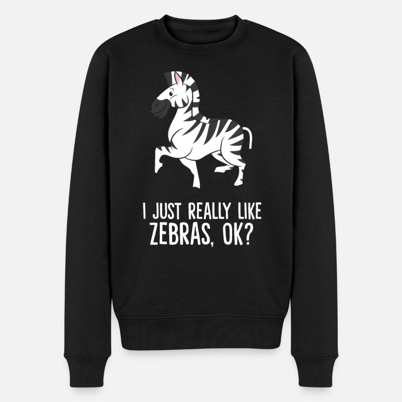 Zebra - I just really like zebras, ok - Men's Premium Organic Jumper - black