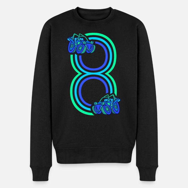 8. Geburtstag Rennauto 8 Jahre alt Rennwagen - Männer Premium Bio Pullover - Schwarz