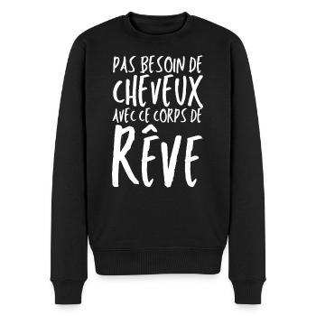 Pas besoin de cheveux avec ce corps de rêve - Pull Premium bio Homme - noir - Devant - Nico (187cm)