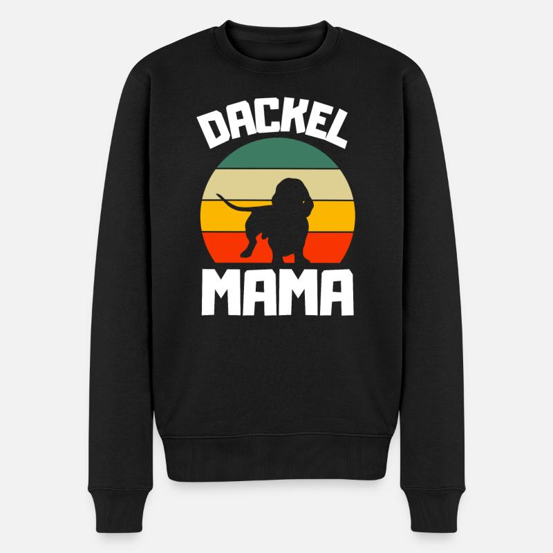 Chiens Mama Retro Teckel - Pull Premium bio Homme - noir