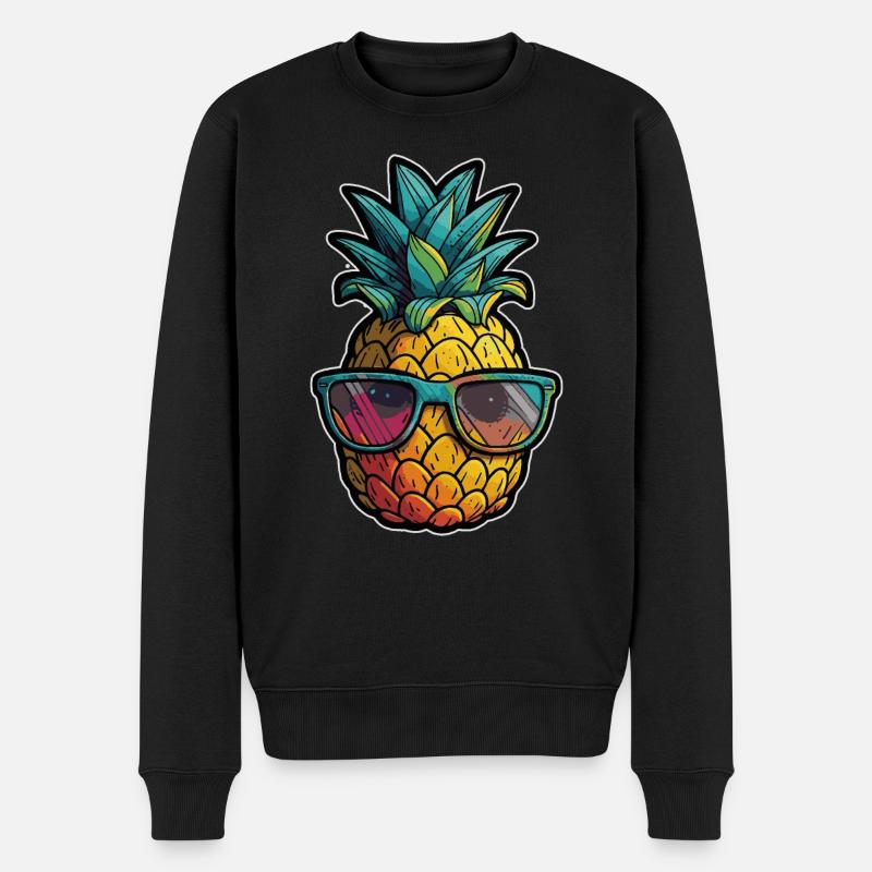 Drôle de fruit d’ananas - Pull Premium bio Homme - noir