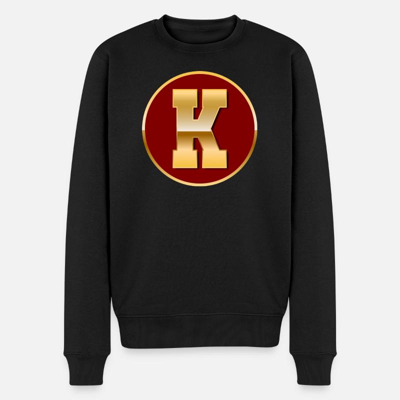 Buchstabe K - Männer Premium Bio Pullover - Schwarz