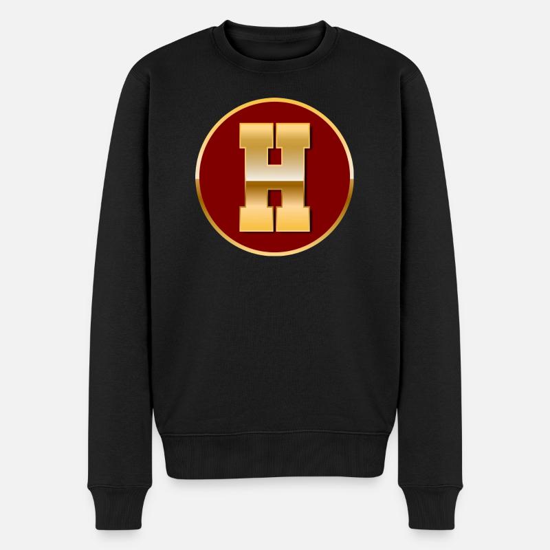Lettre H - Pull Premium bio Homme - noir