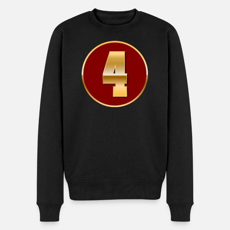 Gold Nummer 4 - Männer Premium Bio Pullover - Schwarz