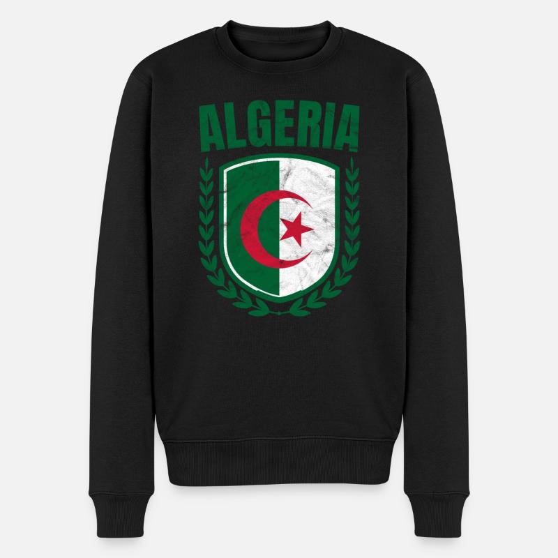 Algerien - Männer Premium Bio Pullover - Schwarz
