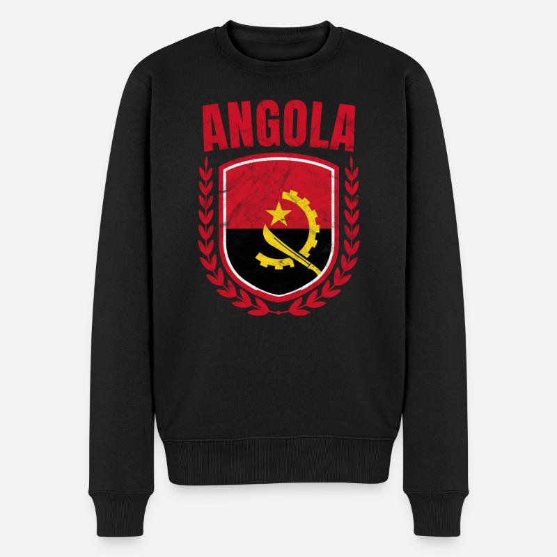 Angola - Männer Premium Bio Pullover - Schwarz
