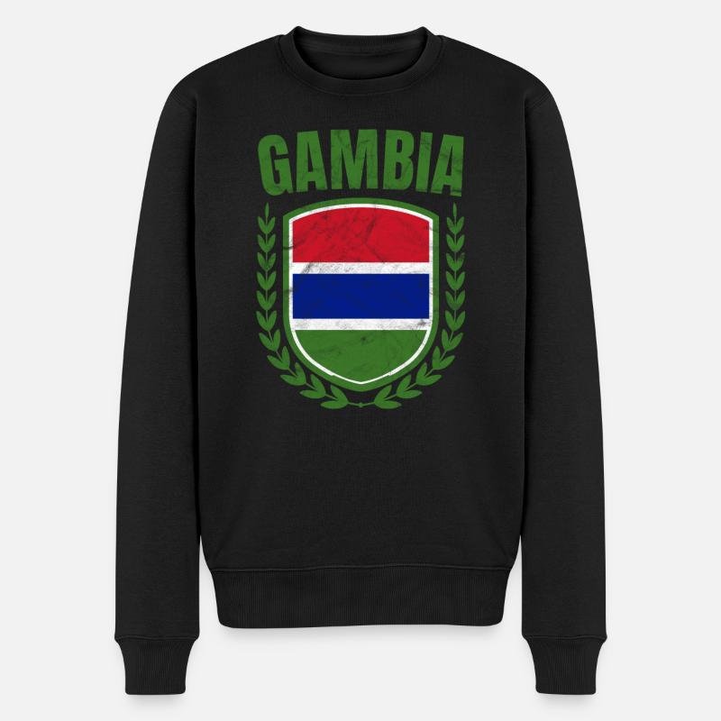 Gambia - Männer Premium Bio Pullover - Schwarz