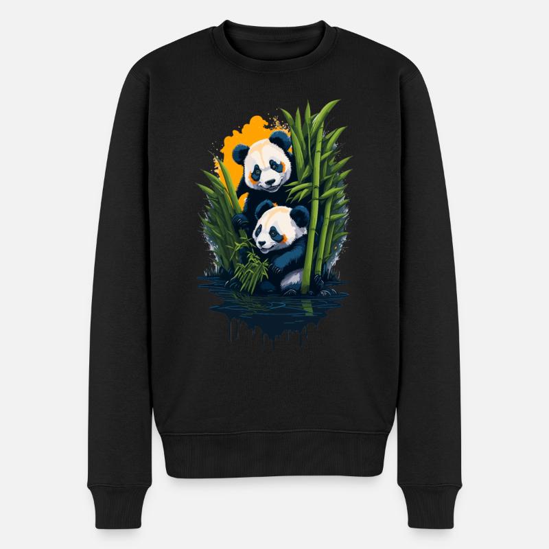 Pandas mignons - Pull Premium bio Homme - noir