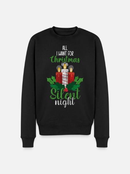 Winter Christmas Tree Reindeer - Men's Premium Organic Jumper - black